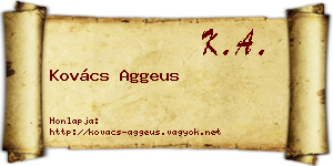 Kovács Aggeus névjegykártya
