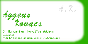 aggeus kovacs business card